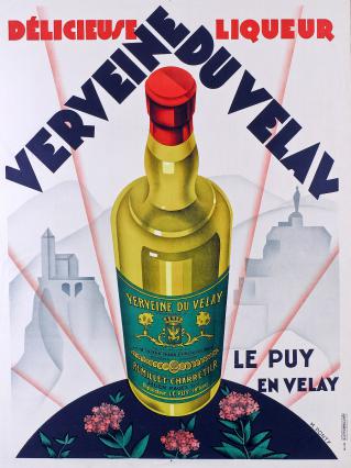 Affiche « Verveine du Velay » de la marque Rumillier-Charretier 