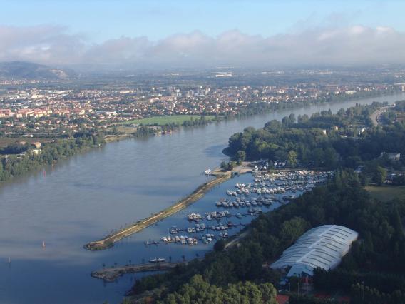 Vue aérienne de l’actuel pont Frédéric Mistral