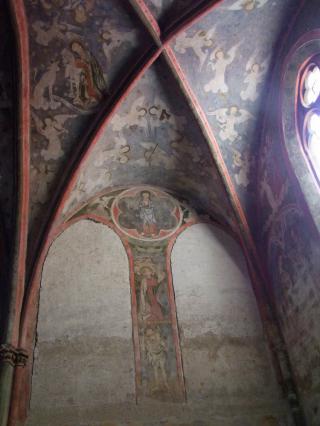 Voûte peinte de la chapelle des Aycelin, collégiale Saint-Cerneuf