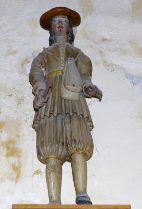 Statue de saint Verny dans l'église d'Auzat-La-Combelle 